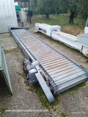 conveyor belt with metal slats