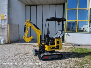 Mini escavatore con carro variabile e braccio orientabile