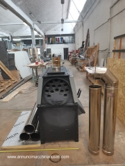 Generador de aire caliente de leña, en forma de cerdo