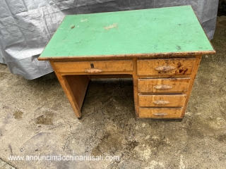 Vintage wooden office desk from the 1960s