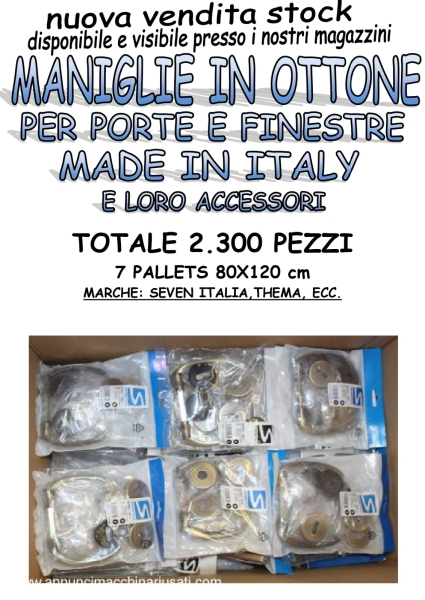 Stock Maniglie per porte e finestre in ottone , 2300 pezzi