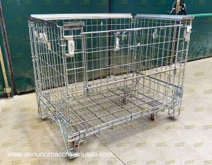 Ceste zincate con ruote o carrelli ripiegabili usati