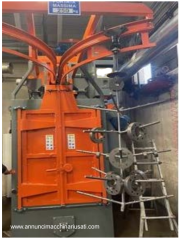 MÁQUINA DE GRANALLADO DE RANURAS PARA PIEZAS COLGANTES