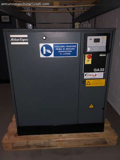 Used Atlas Copco GA 22 kW 7.5 bar screw compressor