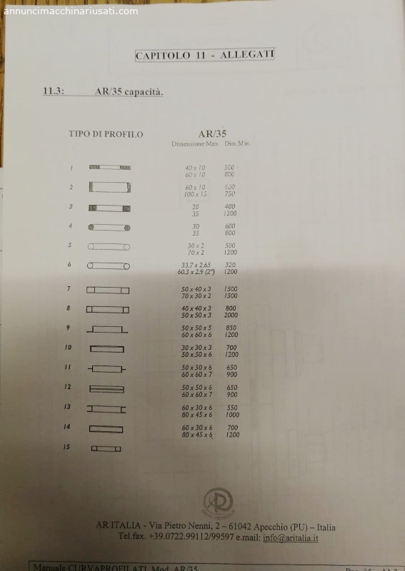 PROFILE BENDER AR 35 with three rollers used