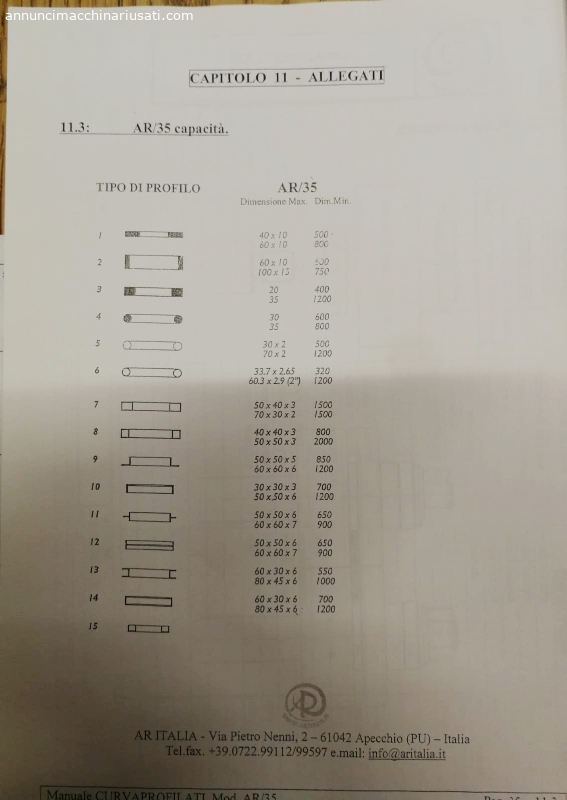 CURVAPROFILATI AR 35 a tre rulli usata