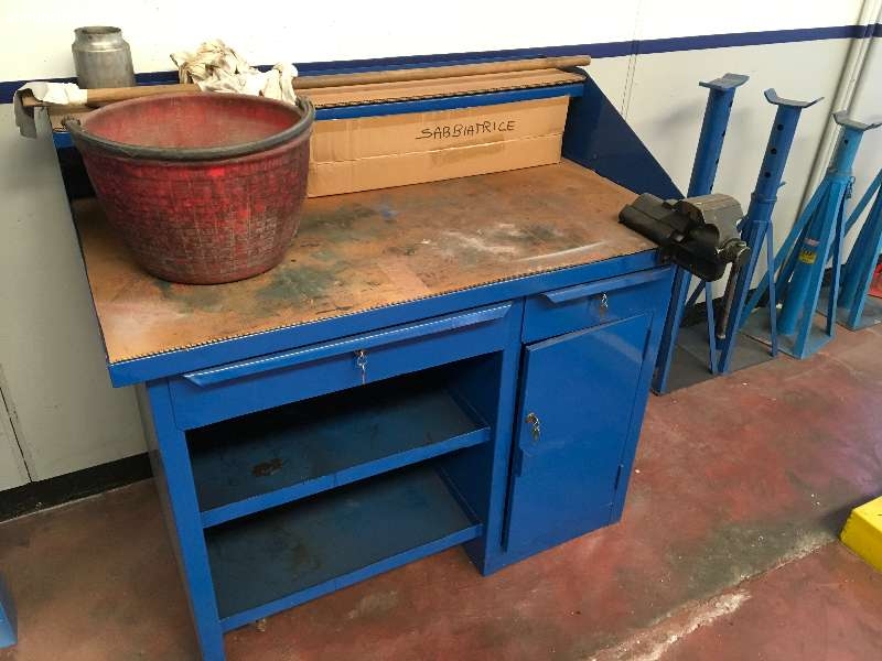used workbench with vice
