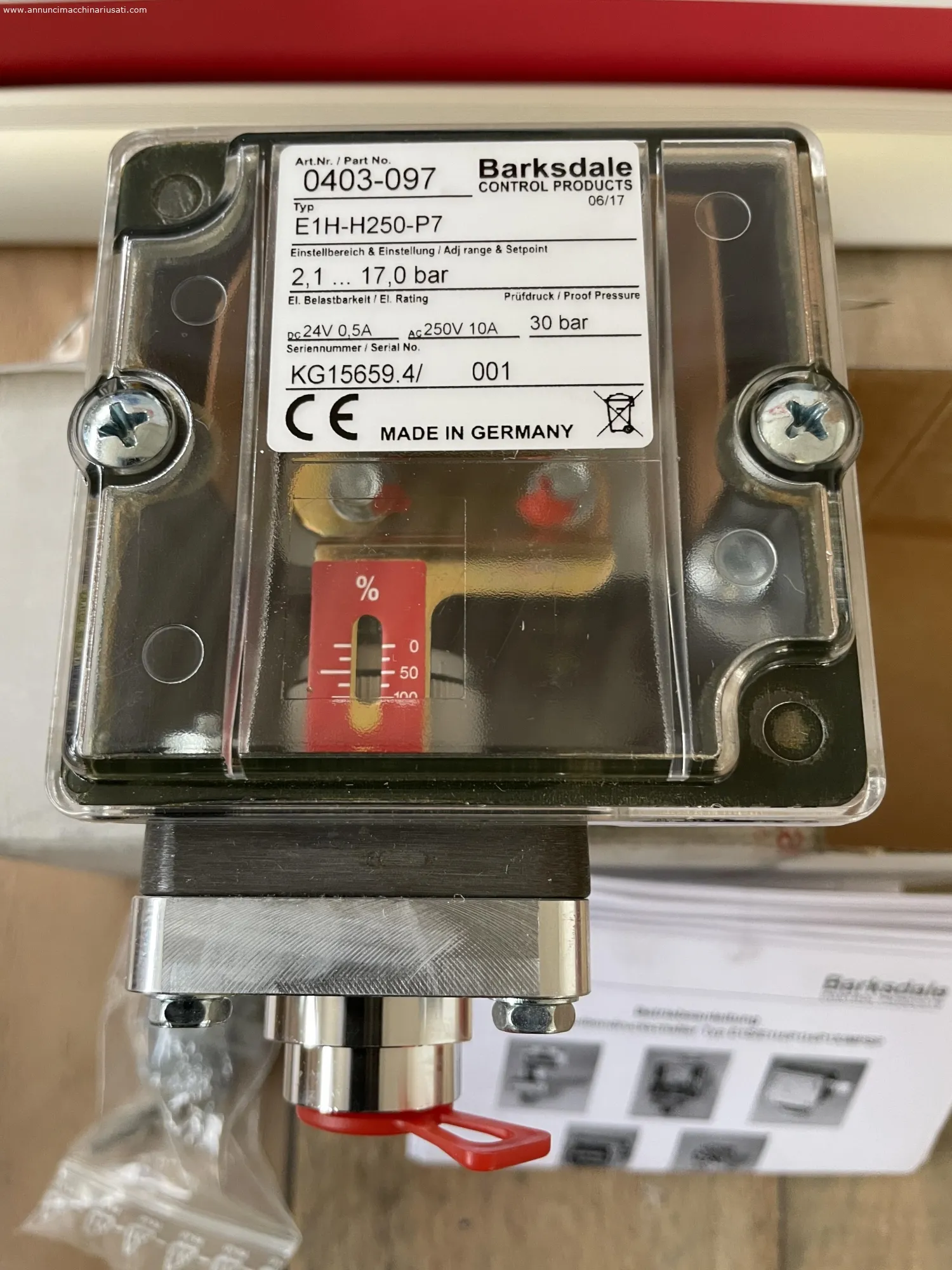 BARKSDALE E1H-H250-P7 PRESSURE SWITCH