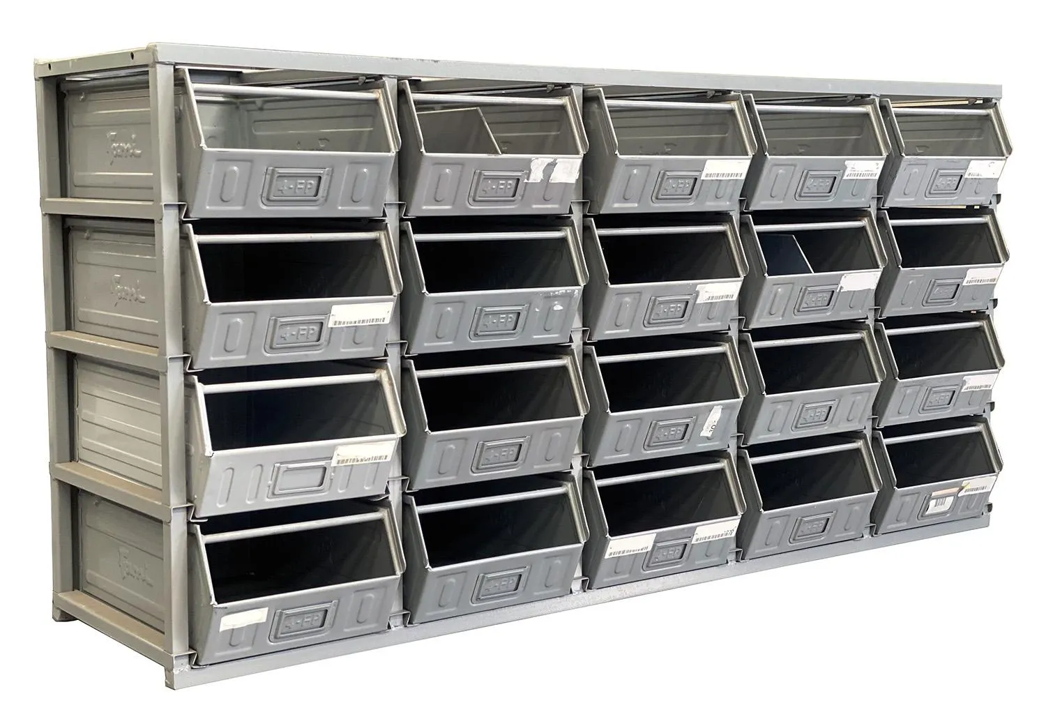 Shelving or chest of drawers used for metal boxes