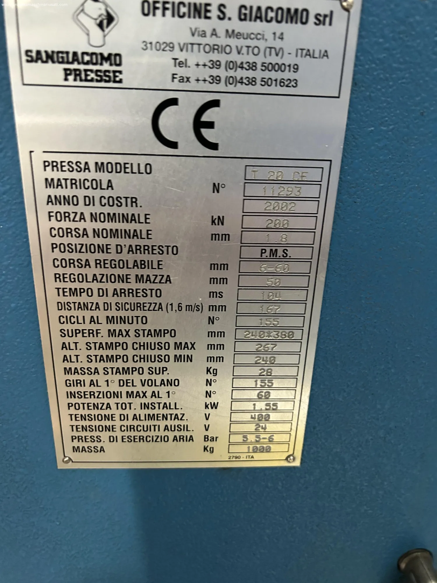 pressa sgiacomo t20