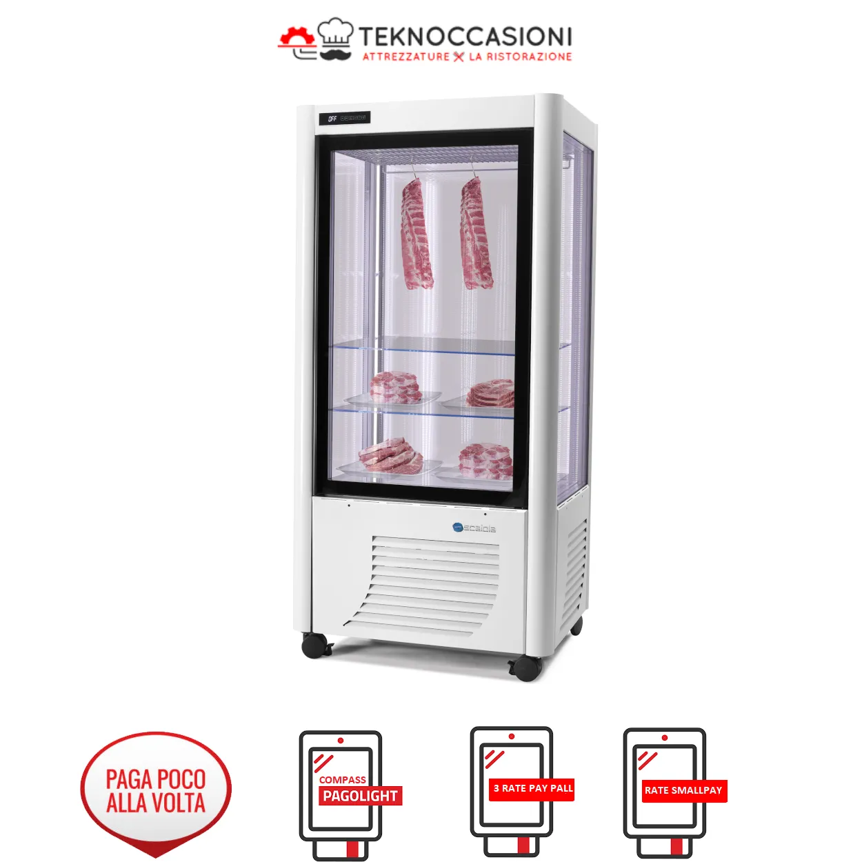 Panoramic refrigerated display case for butchers °C +2/+10 