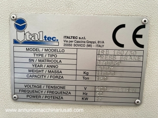 &#39;ITALTEC-FARINA&#39; SYNCHRONIZED HYDRAULIC PRESS BRAKE MOD. ISB 160/30 